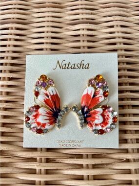 Stunning Statement Floral Earrings – Butterfly Design